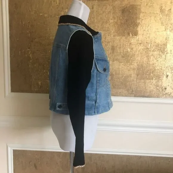 Romeo Romeo denim jean knit jacket S - Picture 6 of 10